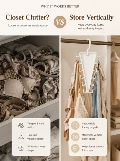 👚12-Hook Rotating Closet Organizer