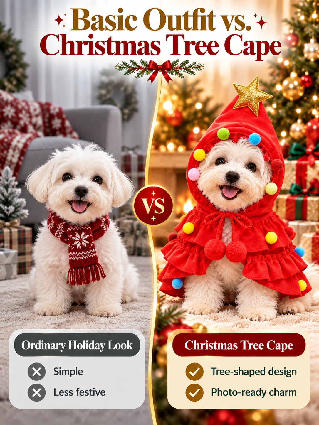 🐶🎄Christmas Tree Pet Cloak Costume for Dogs and Cats