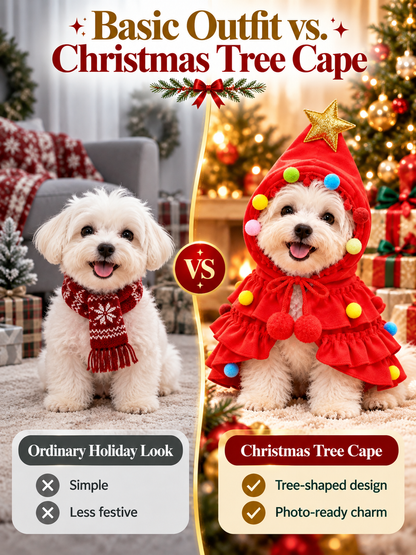 🐶🎄Christmas Tree Pet Cloak Costume for Dogs and Cats