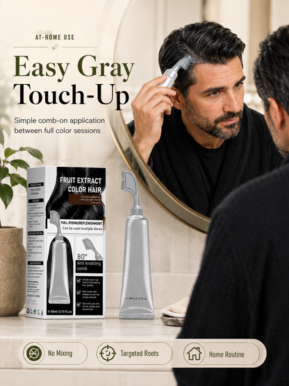 🔥Hot sell TODAY | Instant Gray Coverage Hair Dye Comb for Men & Women