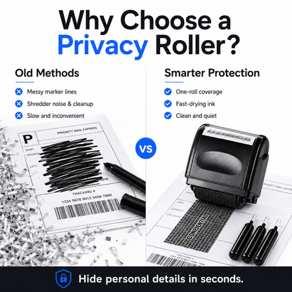 🔥HOT SALE 49% OFF✨Privacy Protection Security Roller Stamp — Address & Billing Info Blocker, Home & Office Mailing Essentials 100m Long-Lasting Roll