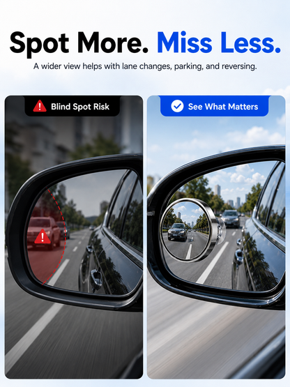 🚗 360° Adjustable Blind Spot Mirrors – Wide-Angle HD Car Side Mirror