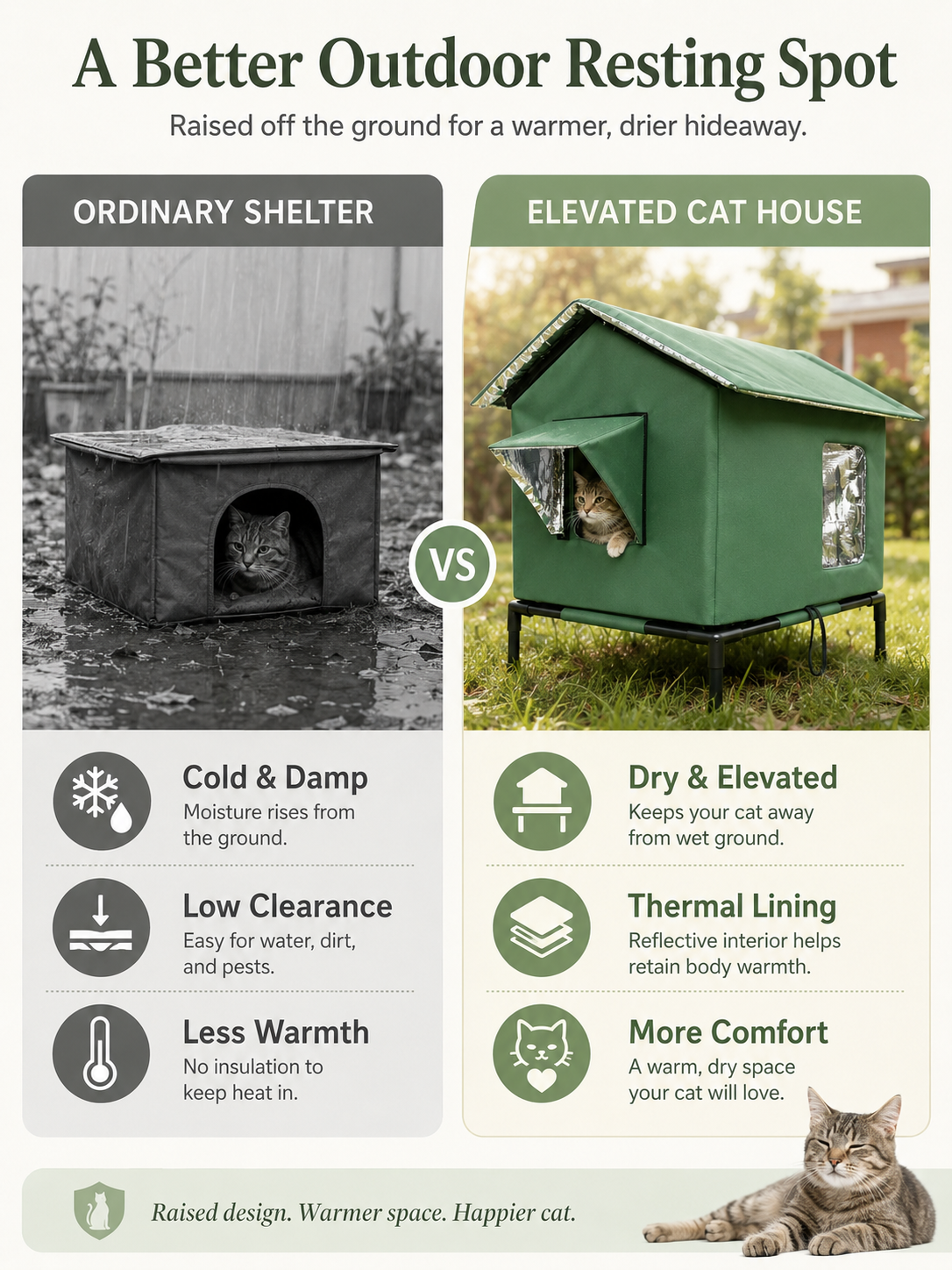 🐱 Elevated Outdoor Cat House