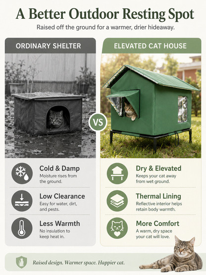 🐱 Elevated Outdoor Cat House