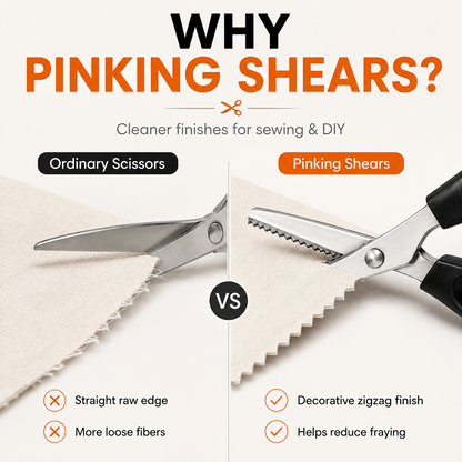 ✂️ Professional Pinking Shears – Stainless Steel Zigzag Fabric Cutting Scissors