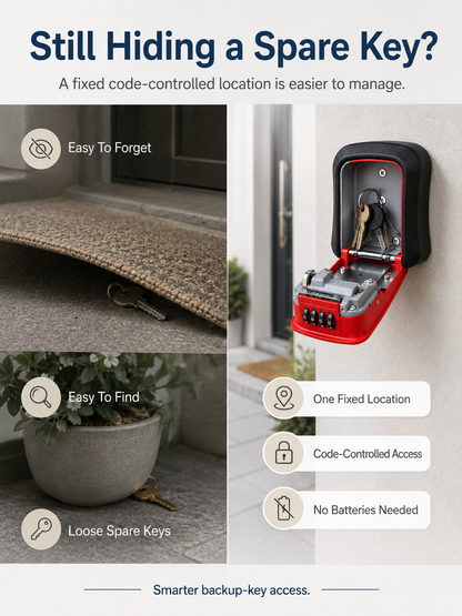 Never Get Locked Out Again 🔐 | 4-Digit Wall-Mounted Key Lock Box
