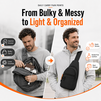 Waterproof Multi-pocket Crossbody Sling Bag