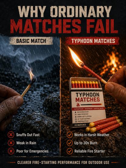🔥 Stormproof Matches – Windproof Outdoor Emergency Fire Starter