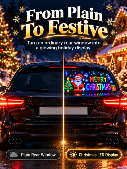 🎄 Christmas LED Car Rear Window Display – App-Controlled Flexible Pixel Screen