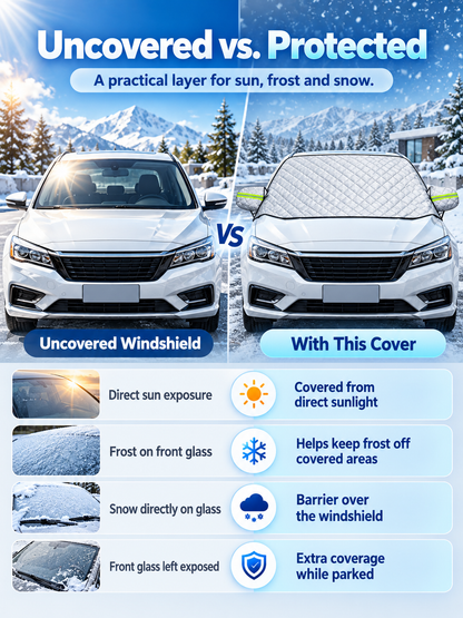 🚗 Magnetic Windshield Cover – All-Season Sun, Snow & Frost Protector for Cars, SUVs & Trucks