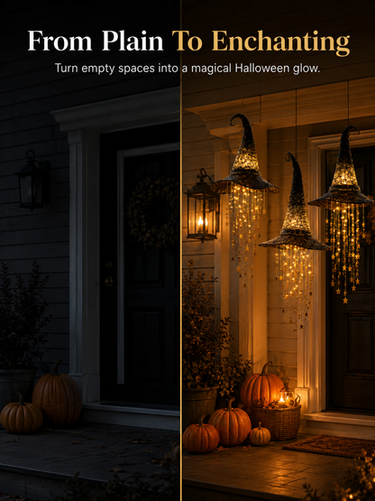 Lighted Witch Hat Hanging Chime