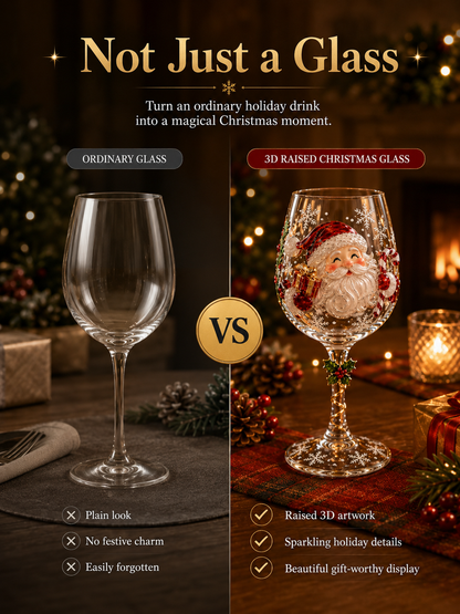 🎄 3D Christmas Collectible Stemmed Glass – 6 Festive Designs