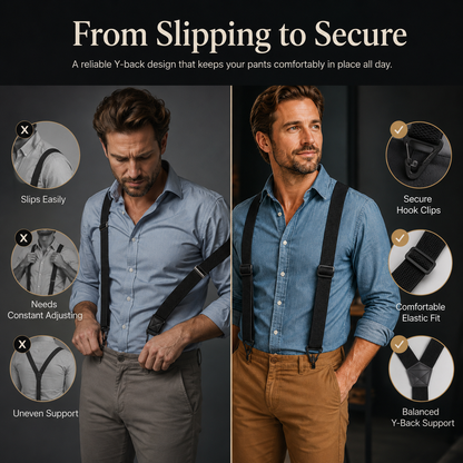 ⏰Men's X-Back Suspenders with Hook Clips