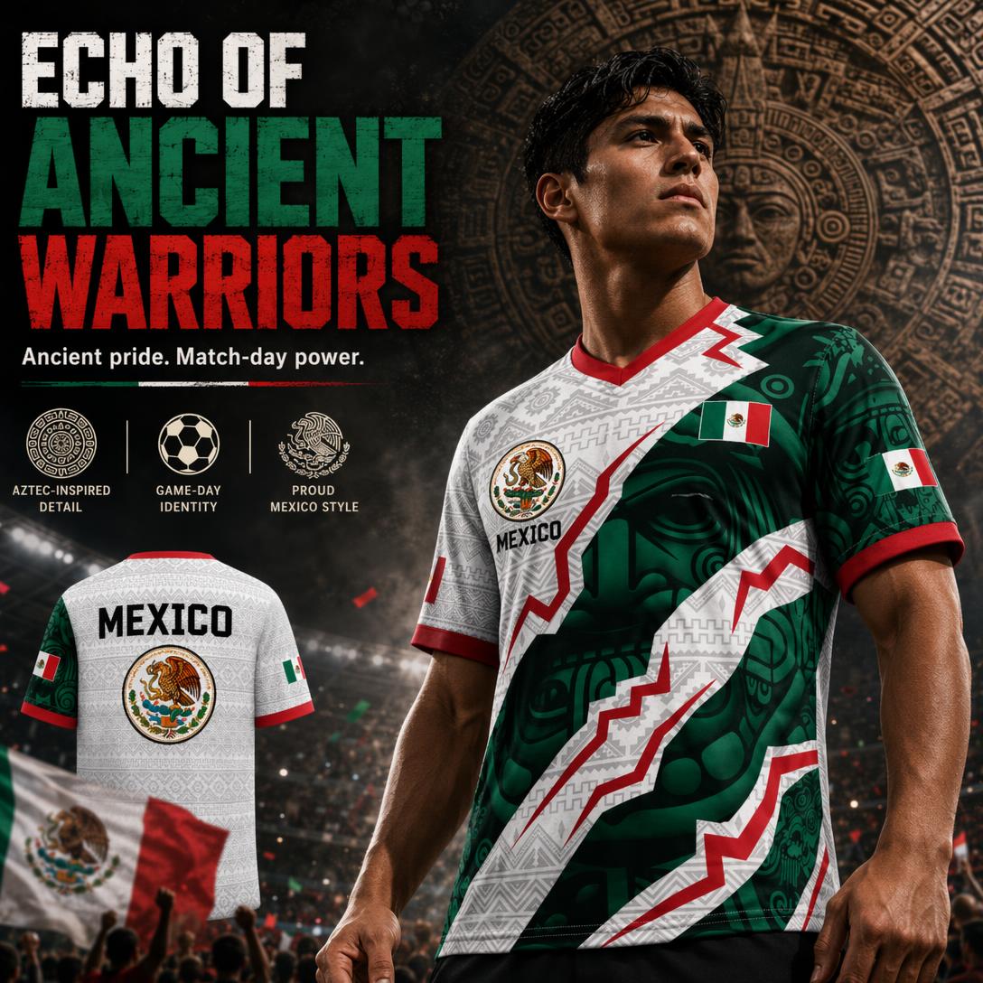 ⚽️ Mexico Aztec Calendar Soccer Jersey 2026