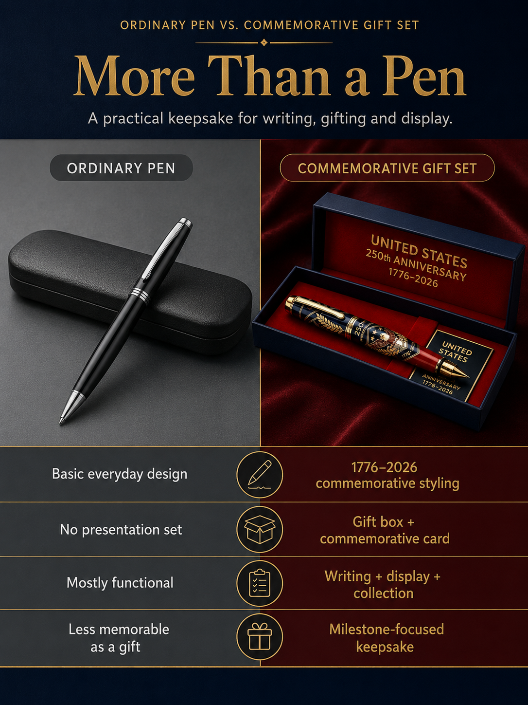 America 250th Anniversary Commemorative Pen Gift Set