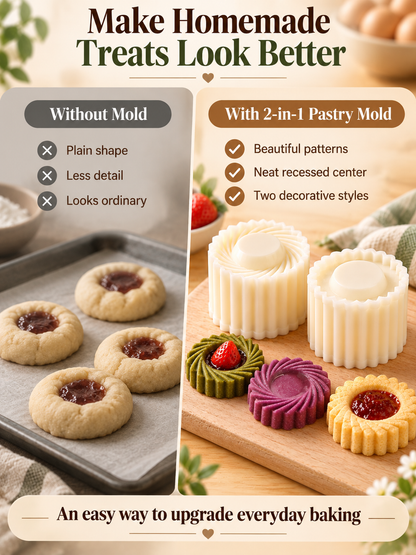 🥮 2-in-1 Double-Ended Pastry Mold – Scalloped & Spiral Dessert Press  Shopify