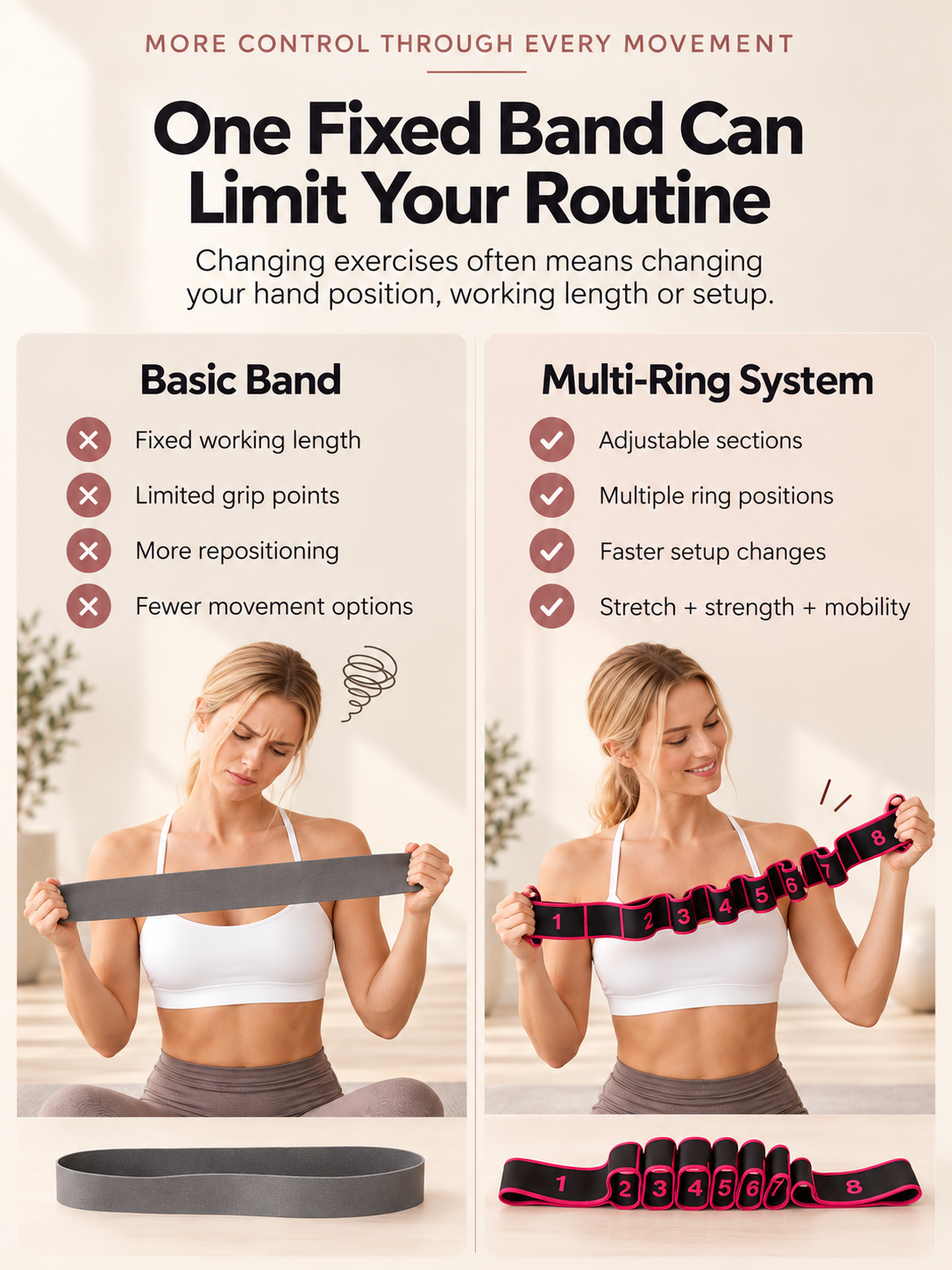 Multi-Ring Resistance Bands for Stretching & Training