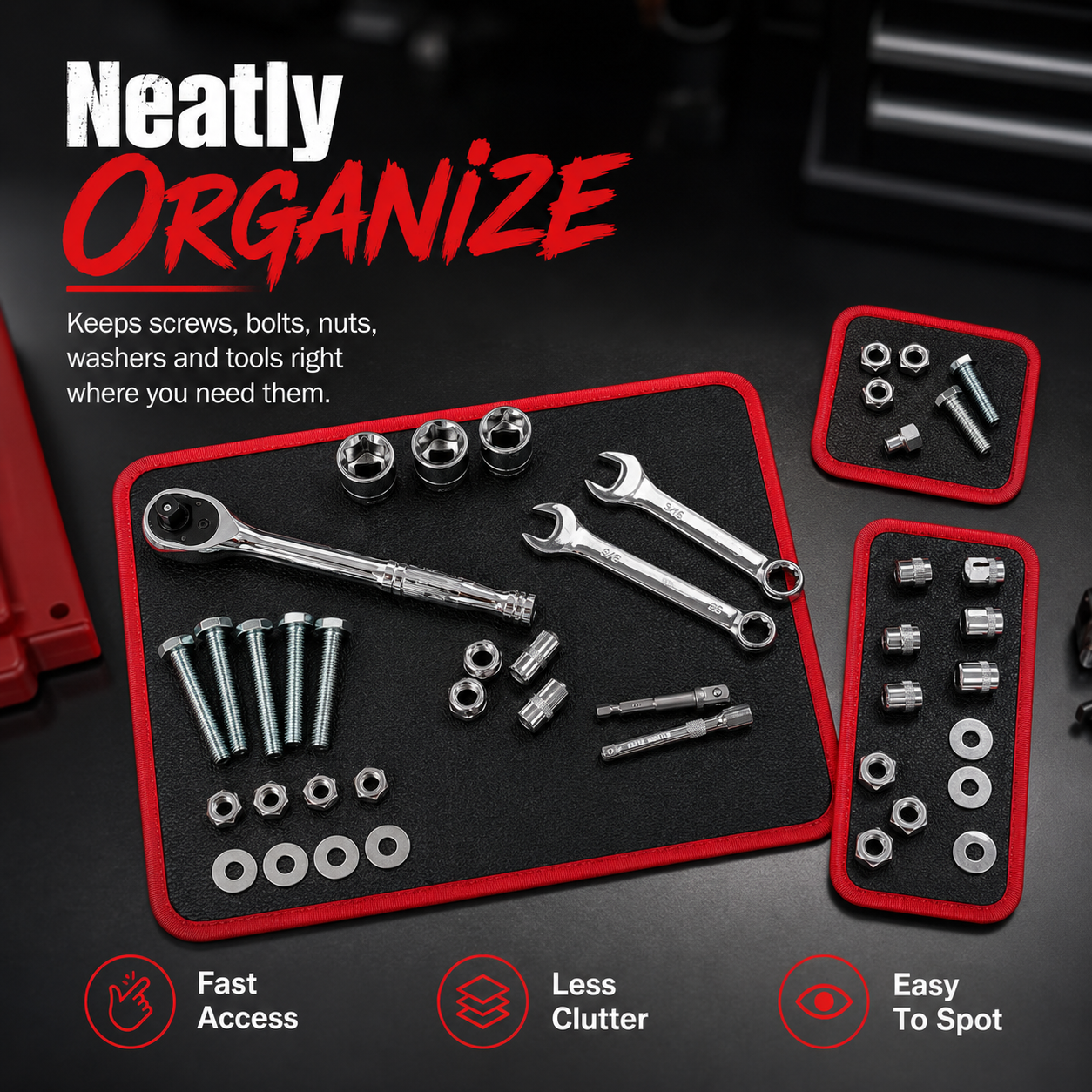 🔧 Flexible Magnetic Tool Holder Mat Set