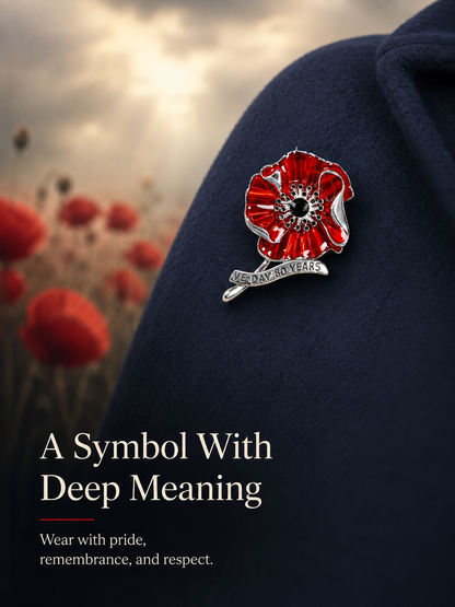 VE Day 80 Poppy Brooch | Limited Edition Anniversary Keepsake