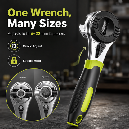 Adjustable ratchet wrench set, suitable for 6-22mm screws