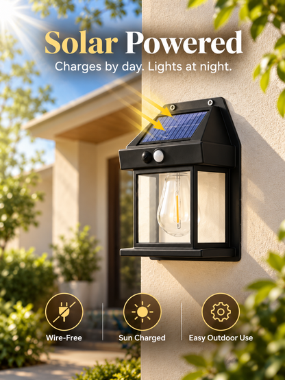 ☀️ 2-Pack Solar Motion Sensor Wall Lights | Warm Glow Outdoor Lanterns 🏡