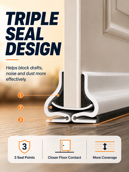 ❄️ Stop Cold Drafts From Entering Your Home – Triple Seal Door Weather Strip