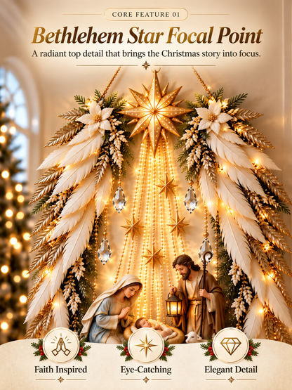 Angel Wings Nativity Light | Illuminated Christmas Wall Decor