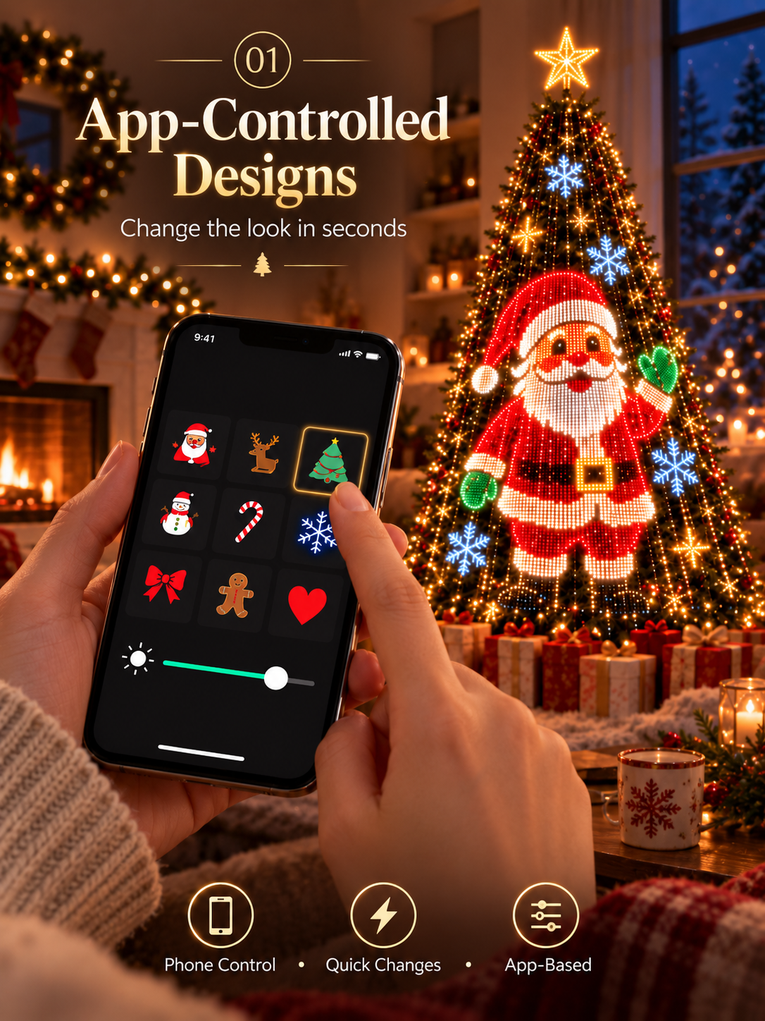 🎄 Smart Animated Christmas Tree Lights | App-Controlled LED Holiday Display ✨