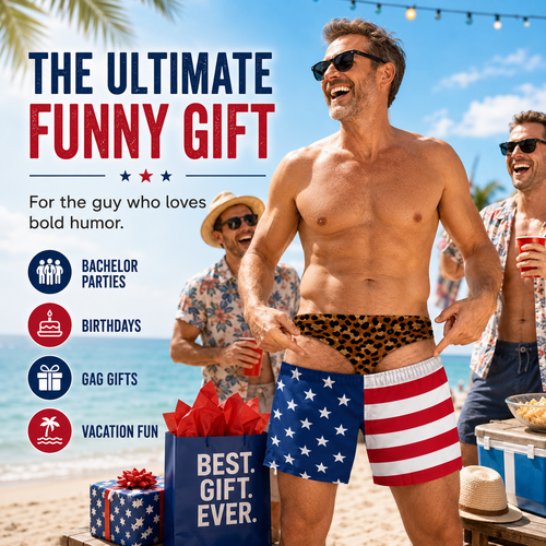 😂Funny Patriotic Men’s Swim Trunks