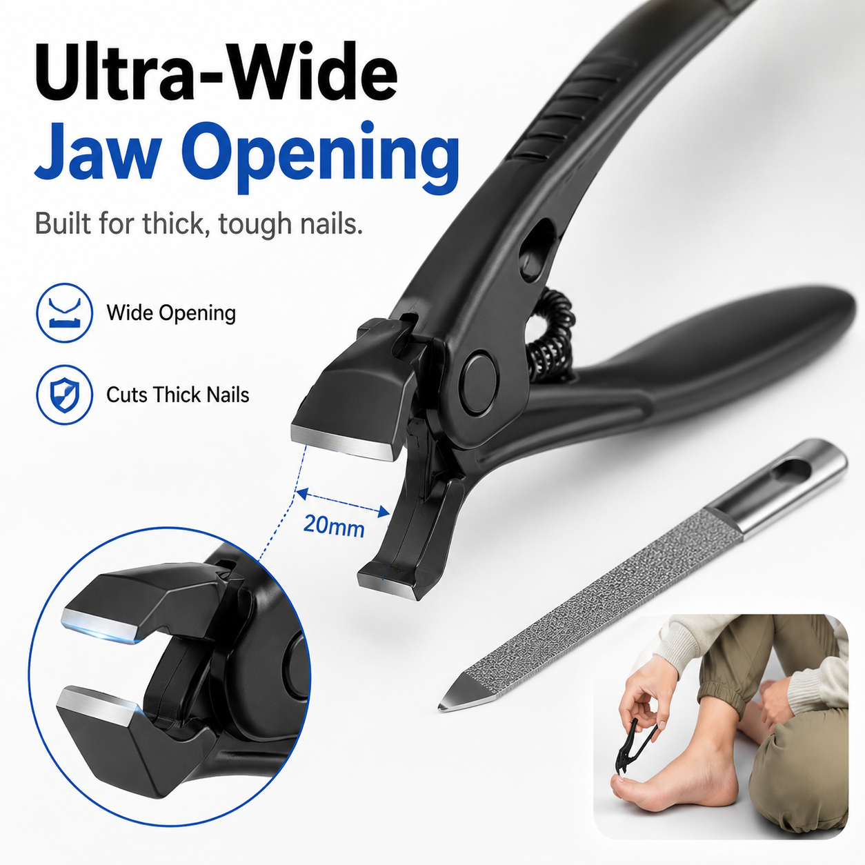 ✂️ Heavy-Duty Wide-Jaw Nail Clipper