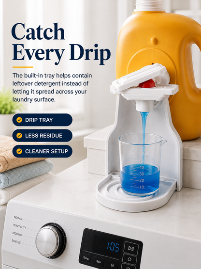 🧺 No-Drip Laundry Detergent Dispenser Cup Holder & Drip Tray