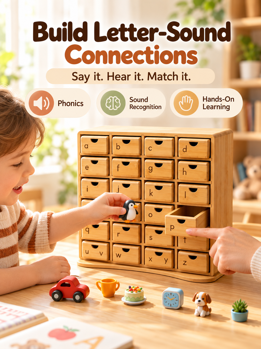 Phonics Cabinet-Alphabet Sound Object Learning Cabinet