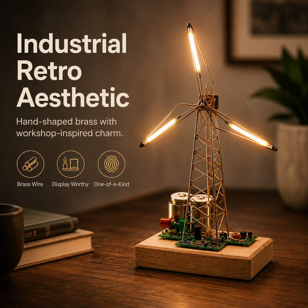 🏆Hot Sale 💡DIY Industrial Retro Windmill Lamp | Hand-Craft Your Own Warm Ambience