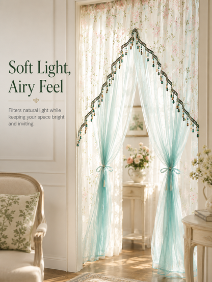 🌸 Extra-Wide Embroidered Beaded Doorway Curtain