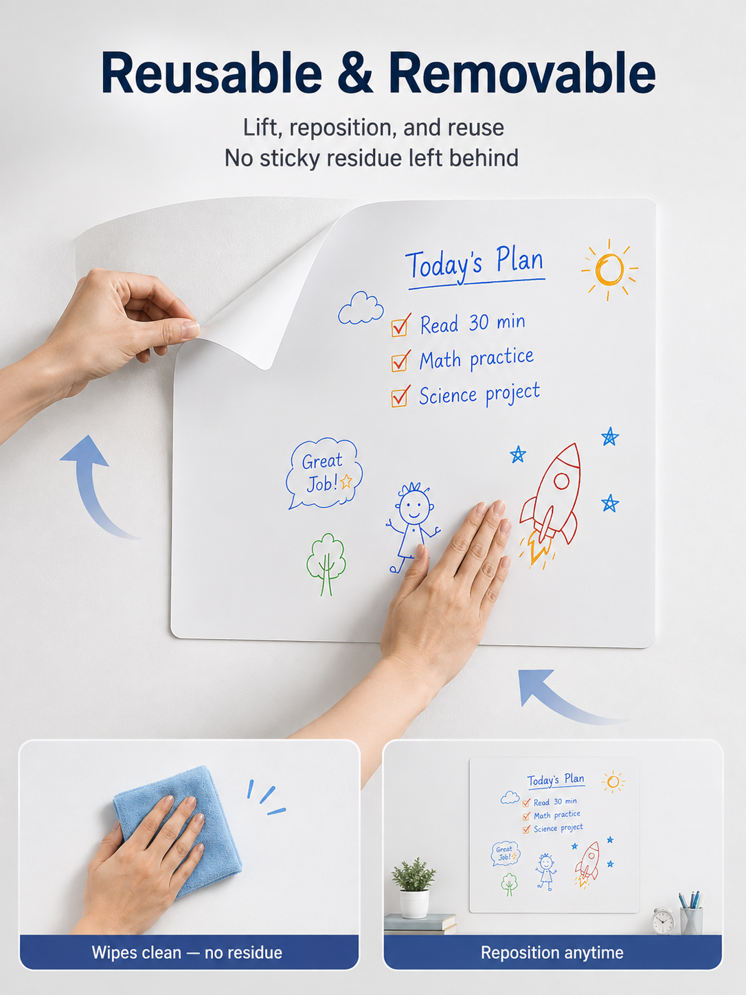 The Blueprint Deskmat Includes the Blueprint Marker💻✏️ A Double-Sided Deskmat to Draw, Erase & Redraw As Needed.