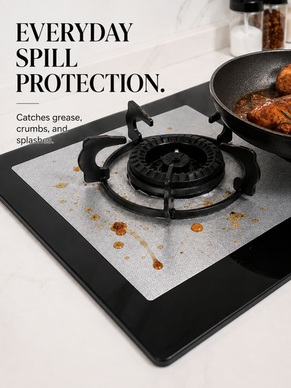 4-Piece Reusable Non-Stick Gas Stove Burner Covers – Heat-Resistant & Washable