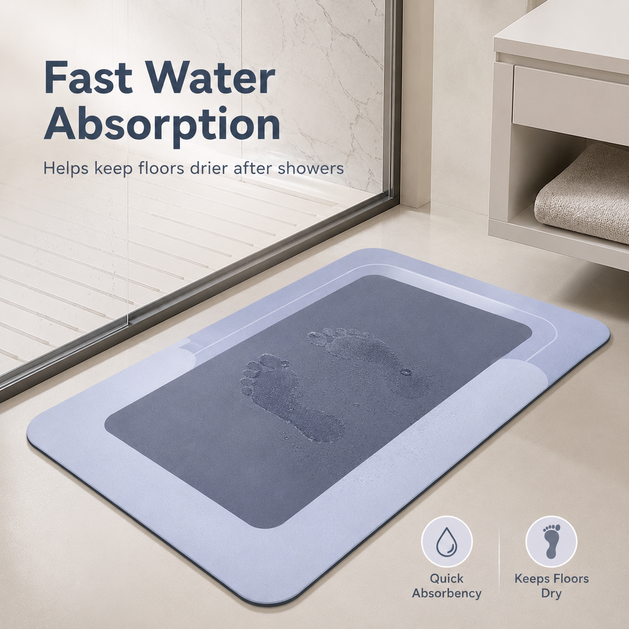 🛁 3-Piece Anti-Slip Bathroom Mat Set