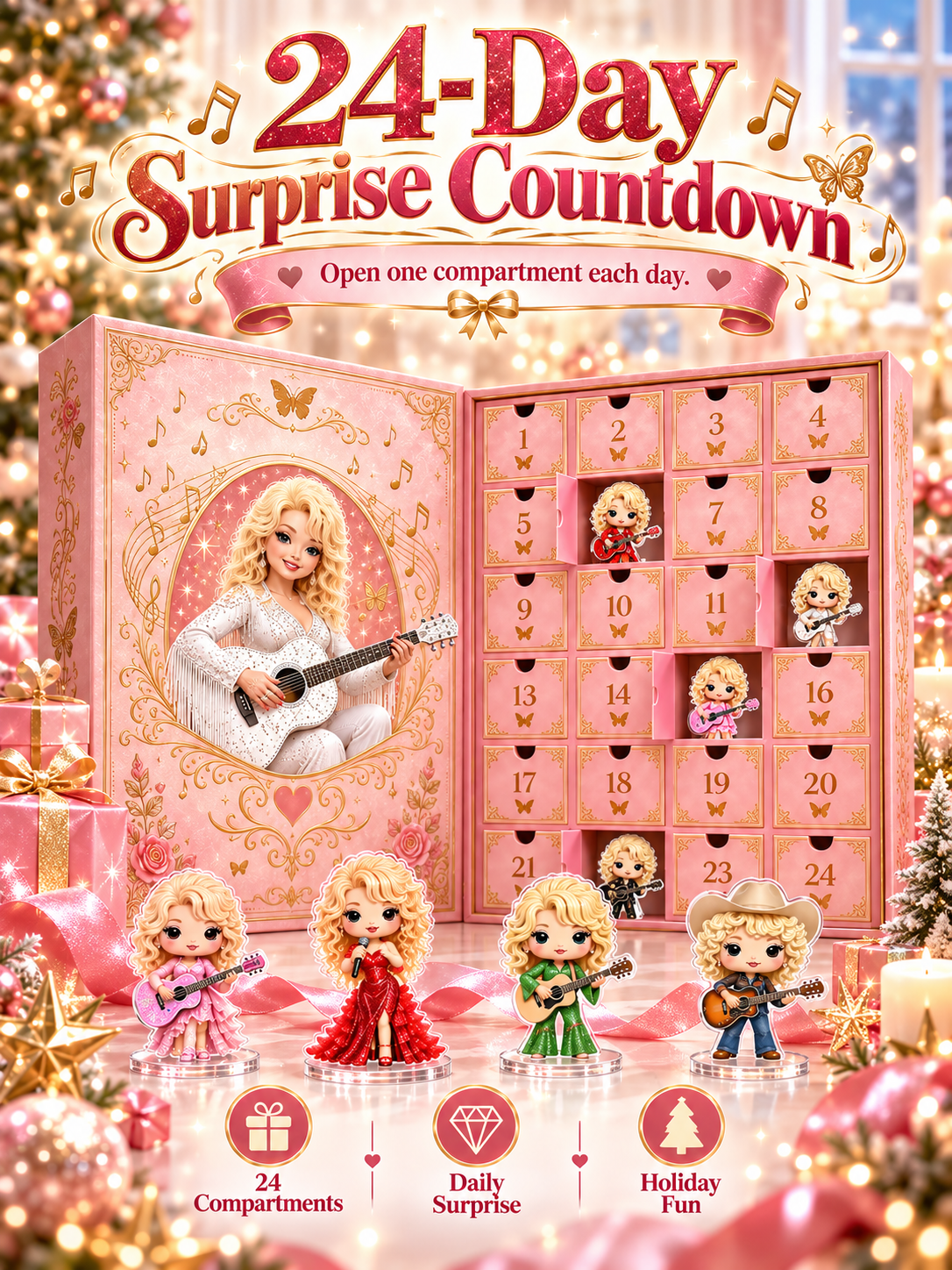 🎤💖 Dolly Advent Calendar — 24 Days of Country Glam & Collectible Surprises!