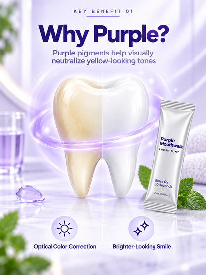 💜 Purple Color-Correcting Mouthwash – A Brighter-Looking Smile in 30 Seconds✨