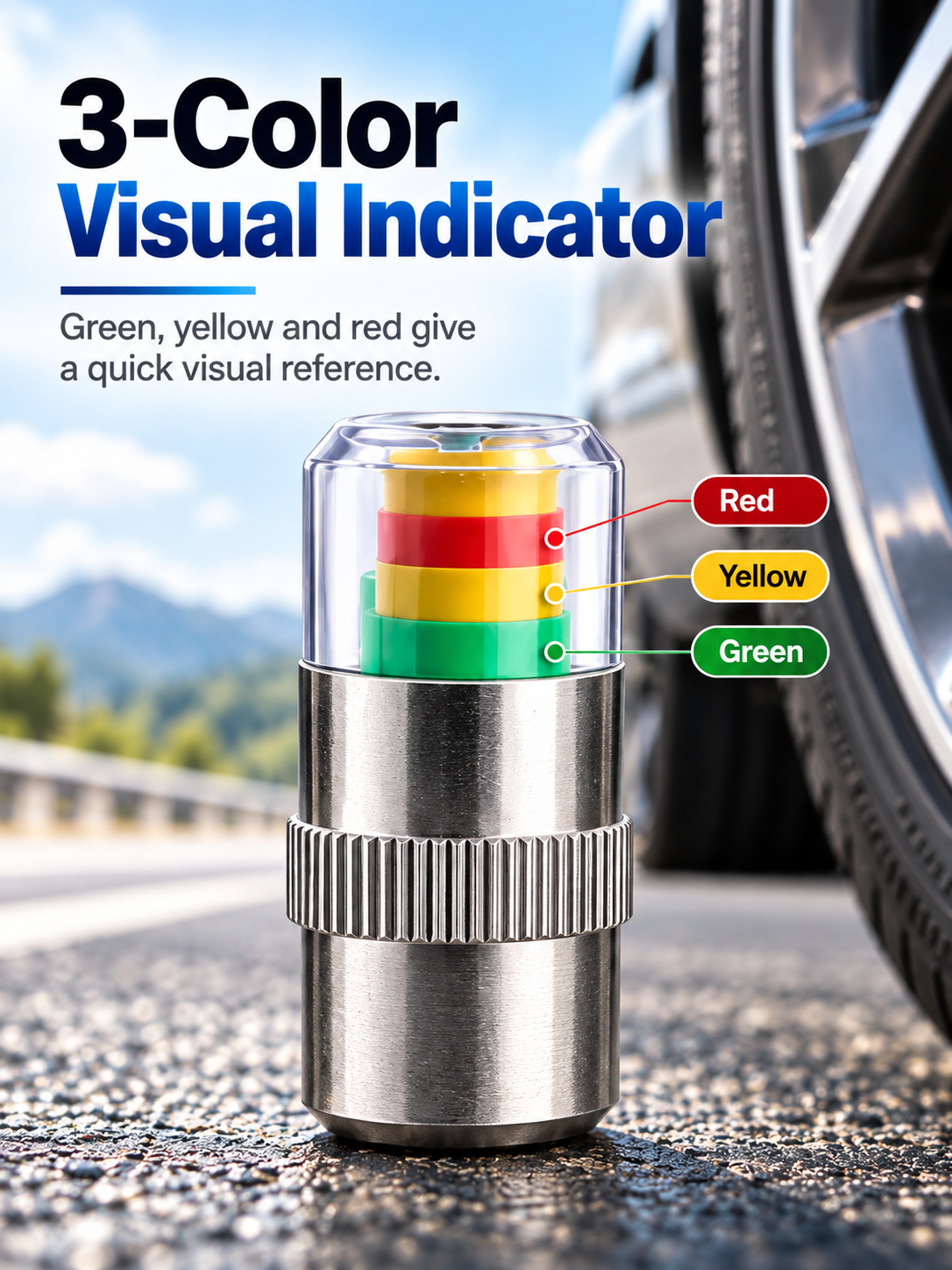 🚗🛠️4 PCS Car Tire Pressure Monitor Valve- tire valve stem caps