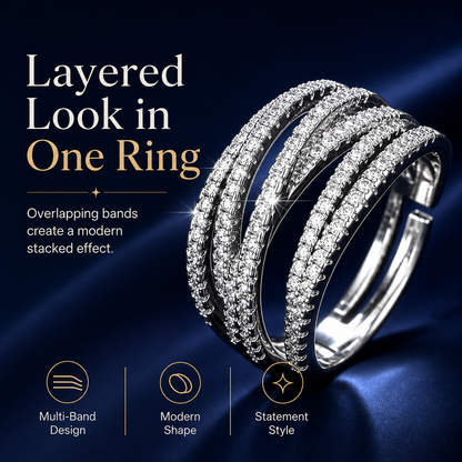 🎁Adjustable Multi-Band Crossover Ring