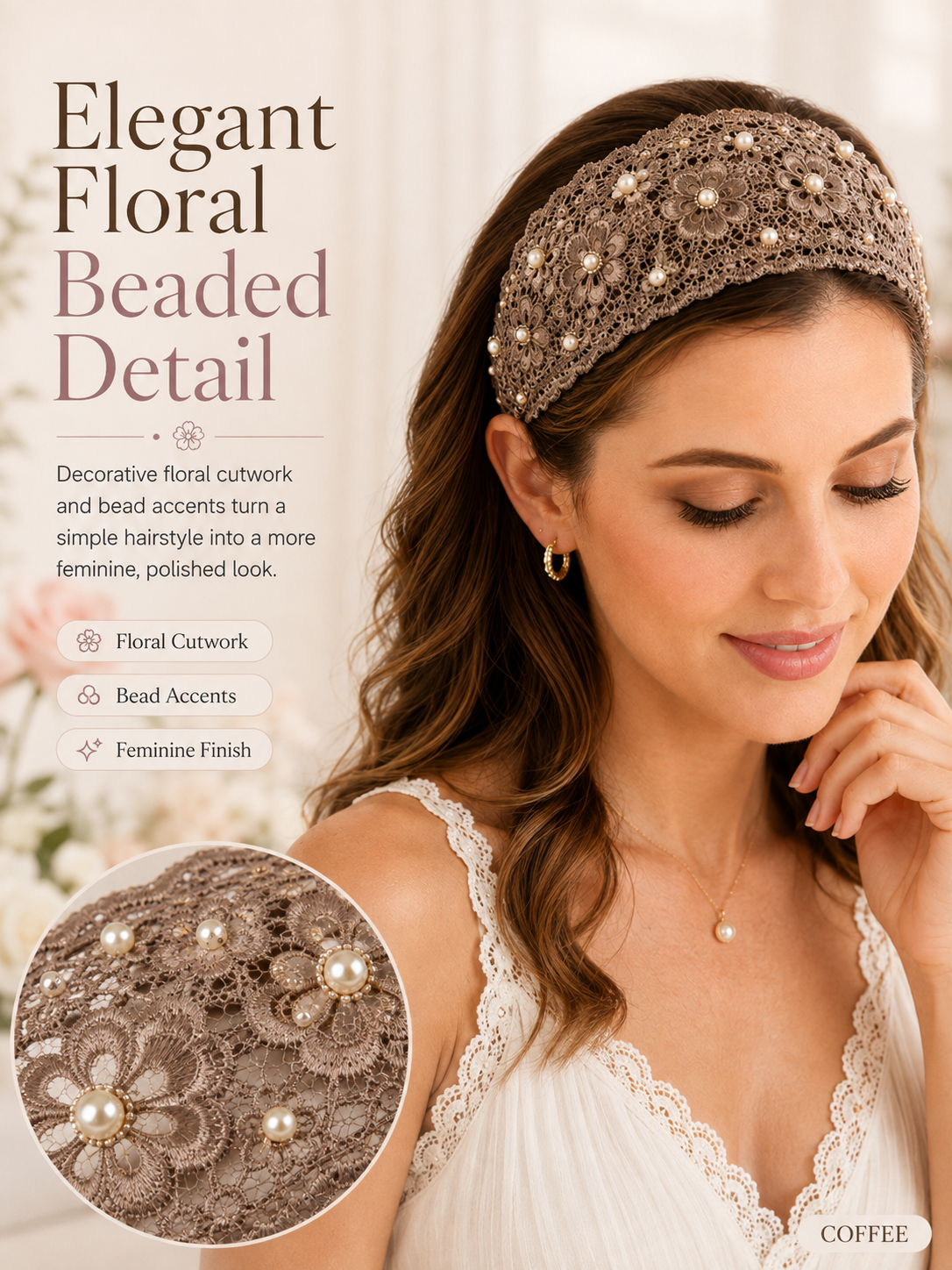💫Plum Blossom Hollow Beaded Wide Headband