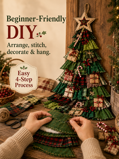 DIY Oversized Patchwork Christmas Tree Hanging Kit