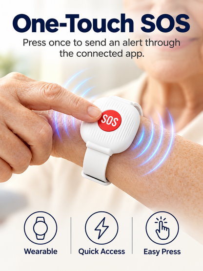 🚨 One-Touch WiFi SOS Alert Bracelet – Instant Family App Notifications, IP67 Water Resistance & Rechargeable Design