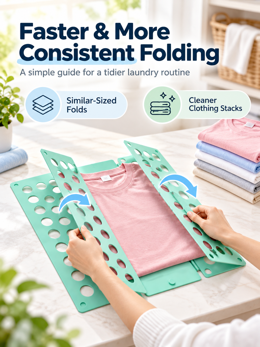 👕 Foldable Clothes Folding Board – Space-Saving Laundry Organizer for Adults & Kids