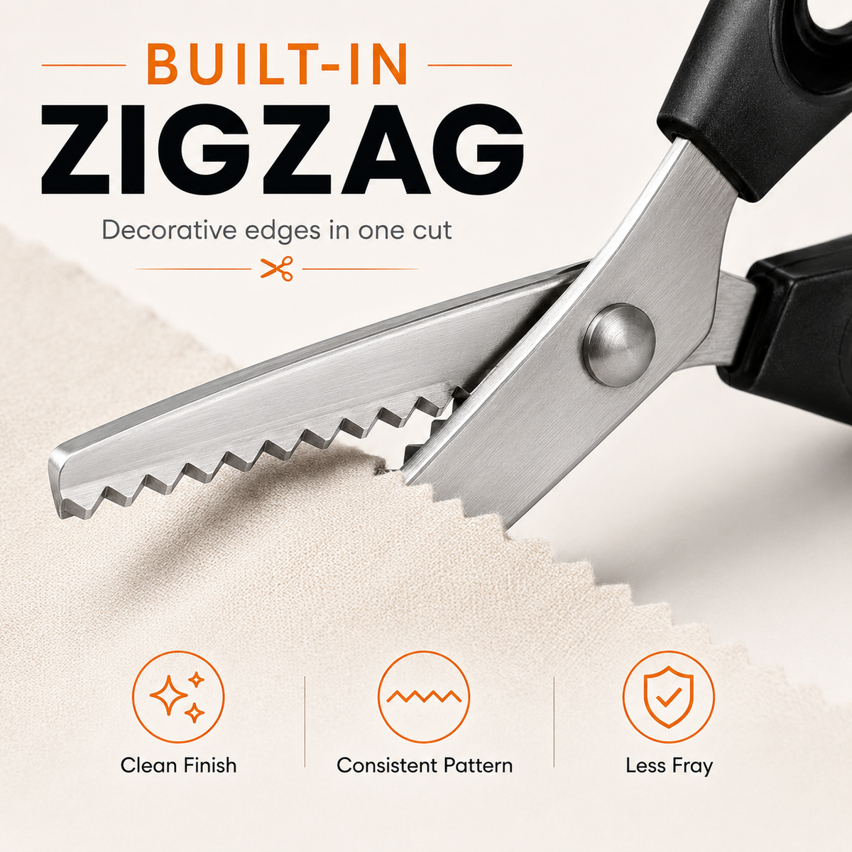 ✂️ Professional Pinking Shears – Stainless Steel Zigzag Fabric Cutting Scissors