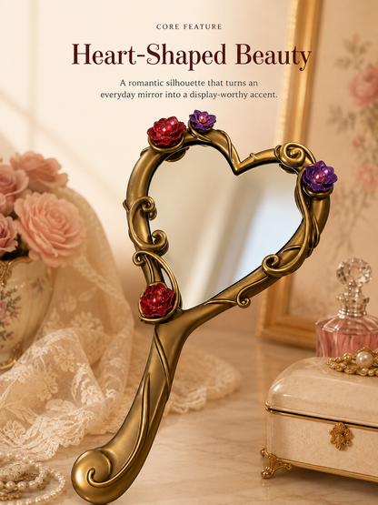 🪞Vintage Heart-Shaped Handheld Mirror