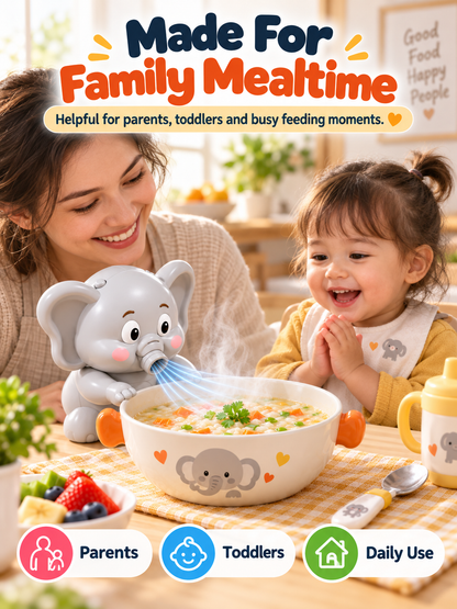 🐘 Hands-Free Food Cooling Fan – Cool Hot Meals Faster Without Blowing