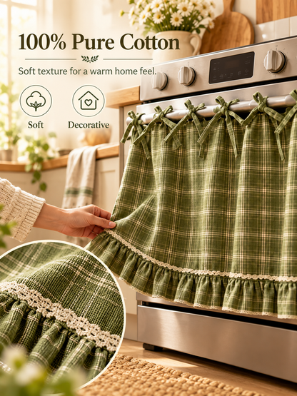 🧺 Handmade Oven Skirts | Farmhouse Kitchen Décor🔒 Heat-Resistant | 🎀 Effortless Install | ✨ Hide Clutter & Elevate Style