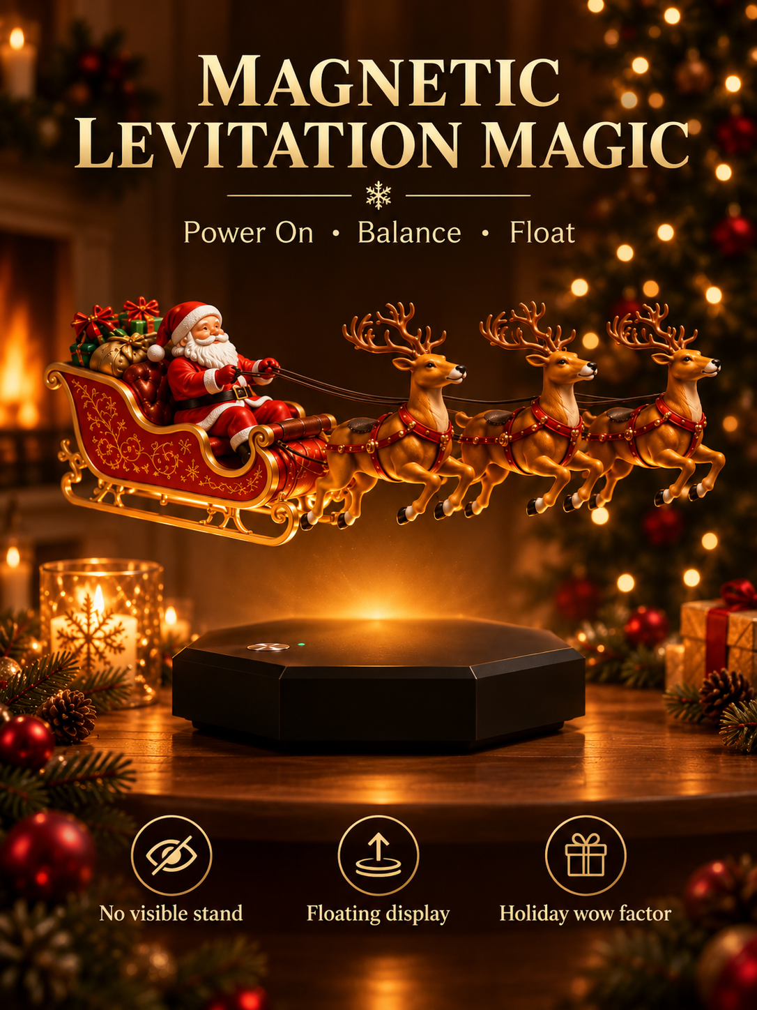 🎄Magnetic Levitation Santa Sleigh Christmas Display